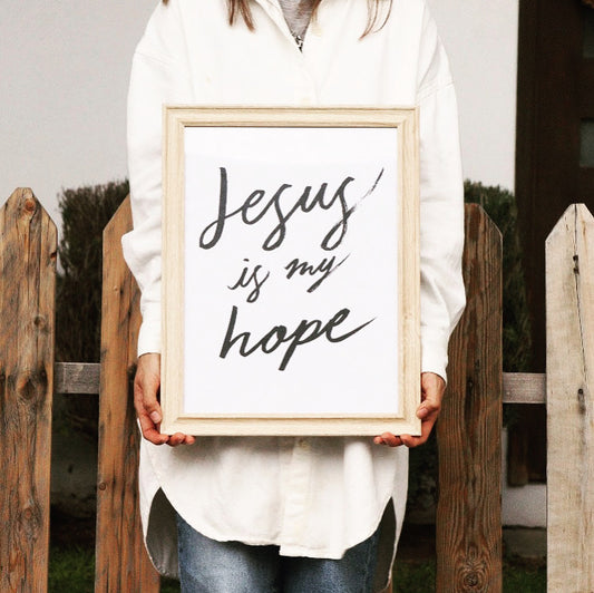 Cuadro handlettering. Jesus is my hope.